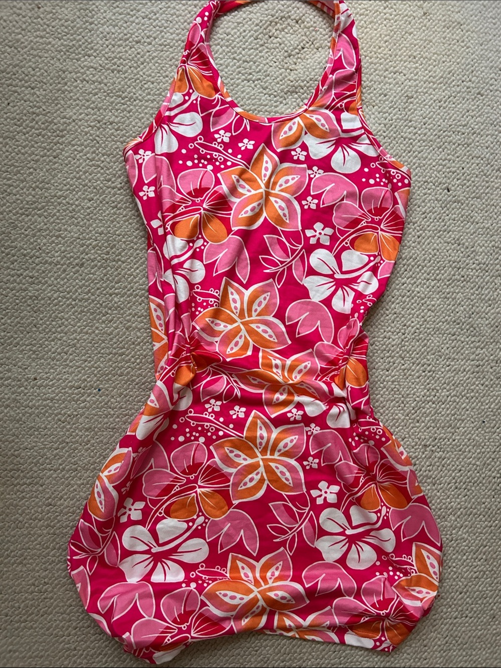 Pink Floral One-Piece Swim Suit